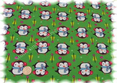 Pinguins Sweat Jersey Pinguinstoff grün Hilco 50 cm