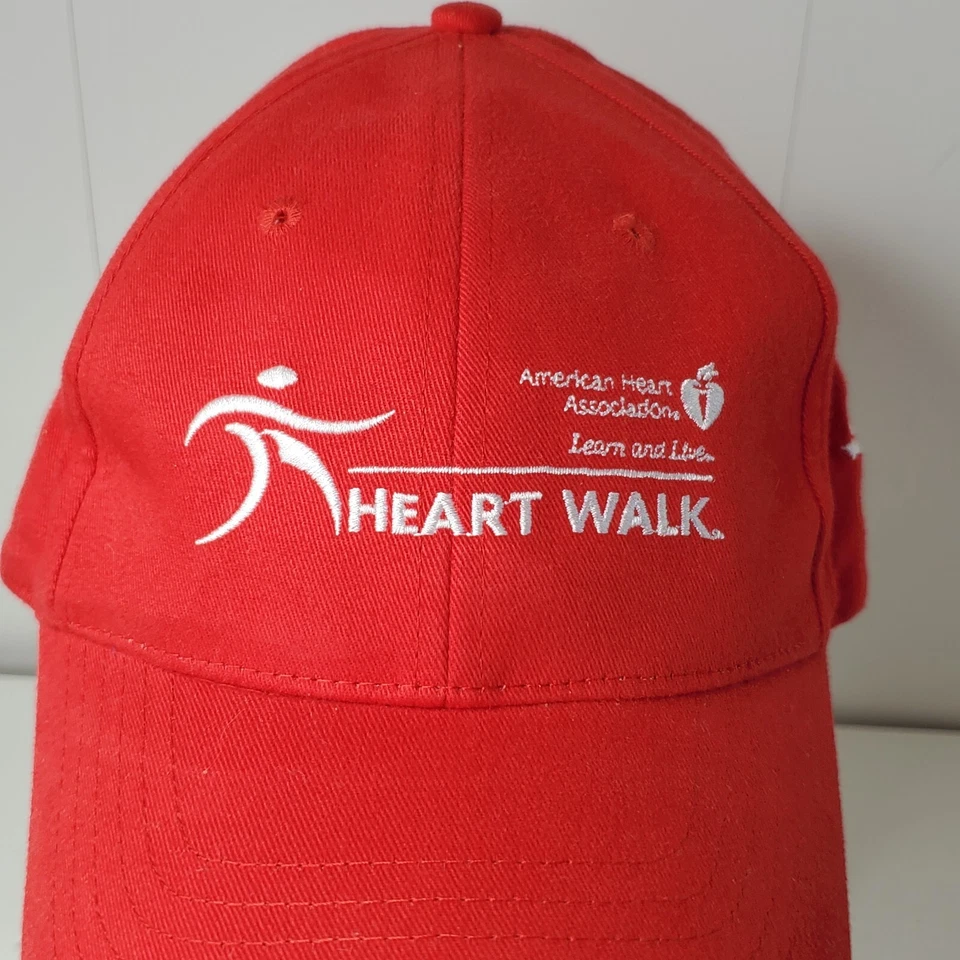 Gorra de béisbol roja bordada con correa Heart Association Heart Walk roja Foto 3 de 4