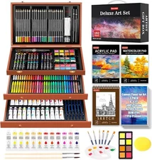 Art Supplies, 192-Pack Deluxe Art Set Drawing Painting Supplies Art Kit with Acr