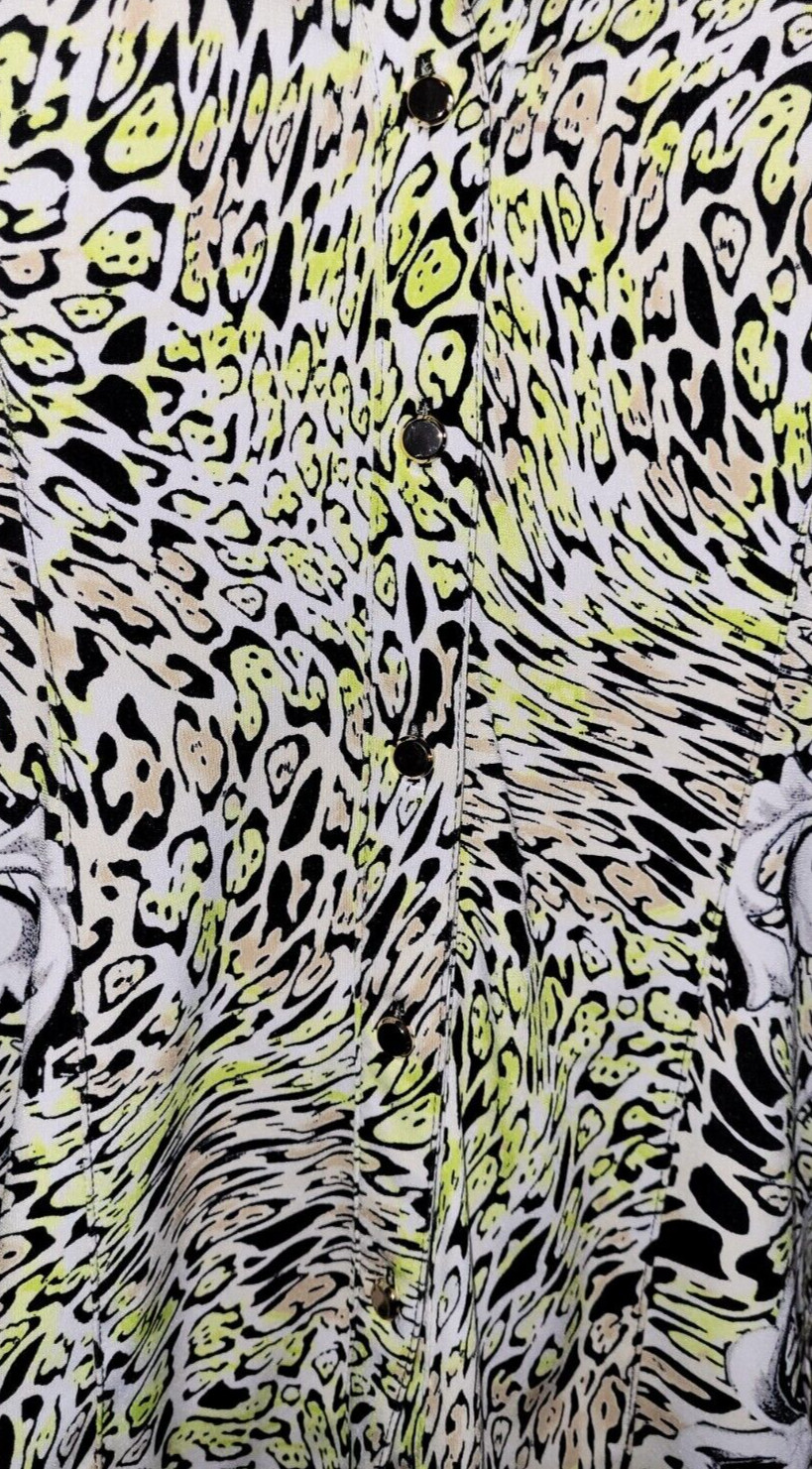 Cache Retro Medium Yellow Abstract Leopard Print … - image 3