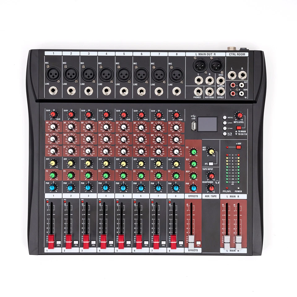 8 Channel Bluetooth Studio Audio Mixer Live Sound Mixing Console - Image 4 of 4