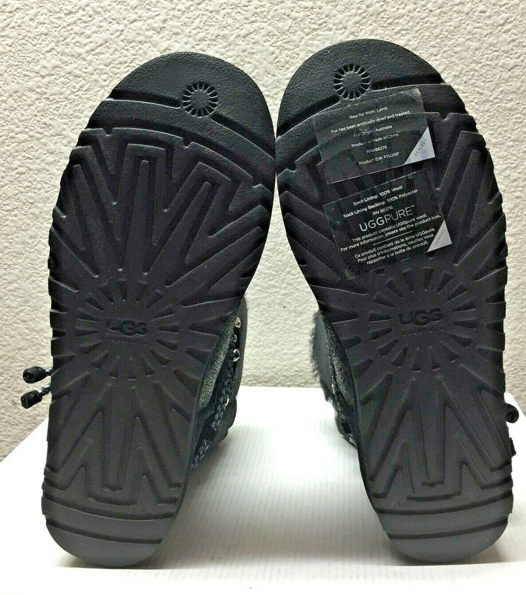 UGG RENN SWAROVSKI CRYSTAL BLACK BOOTS US 5 / EU 36 / UK 3.5