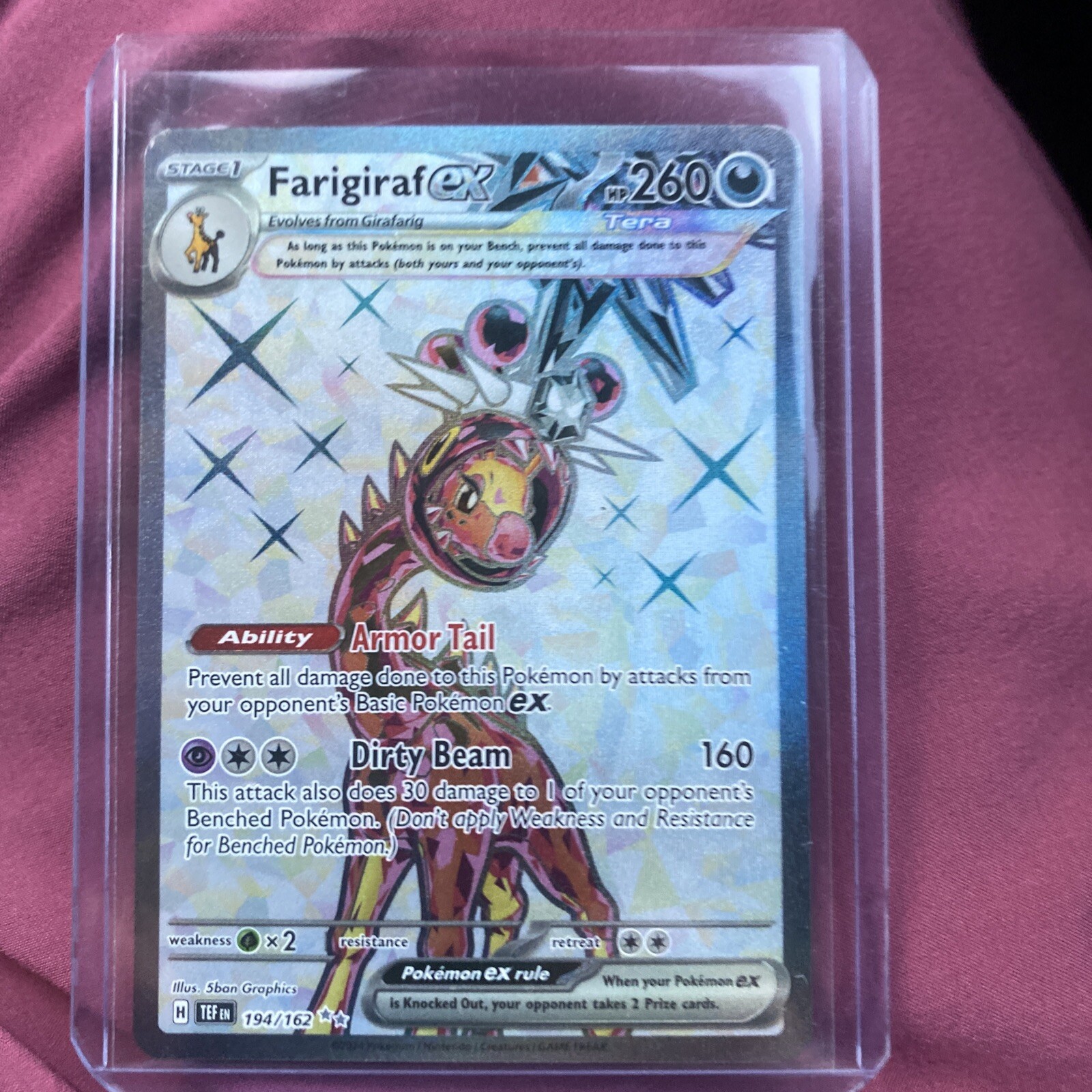 Pokemon TCG NM Farigiraf EX 194/162 TEFen Temporal Forces