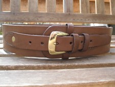 Western Gun Belt - Brown - 2 1/2" Wide - Heavy Duty Solid Cowhide Leather