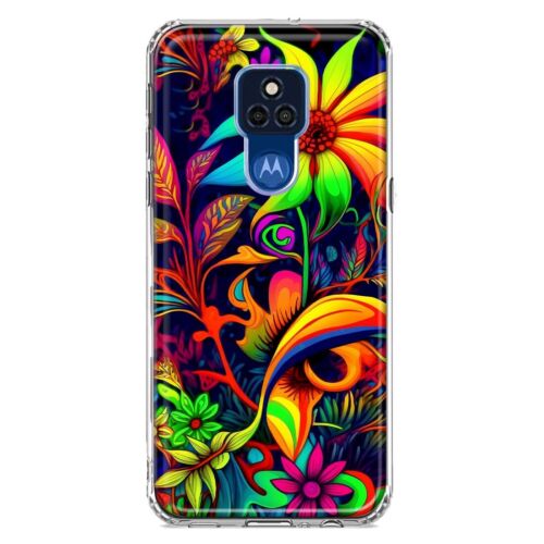 For Motorola Moto G Play 2021 Shockproof Case Psychedelic Hippie Daisy Flowers - Picture 1 of 6