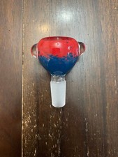 14mm Glass Water Pipe Bowl Red Blue Bulb