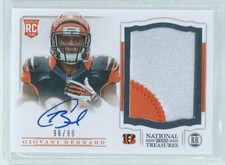 GIOVANI BERNARD 2013 NATIONAL TREASURES RPA PATCH ON CARD AUTO RC #D 96/99