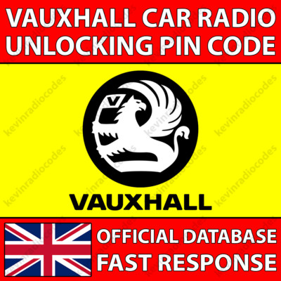  VAUXHALL RADIO PIN CODE DECODE UNLOCK TOUCH & CONNECT CORSA INSIGNIA ZAFIRA 