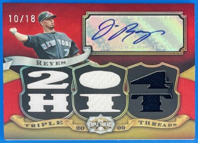 Jose Reyes 2009 Topps Triple Threads GU Jersey Relics Auto Autograph #d 10/18
