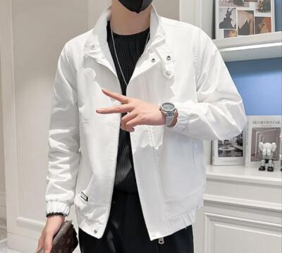Men's Autumn Fashion Stand Collar Long Sleeve Loose Jackets Youth Casual Coats