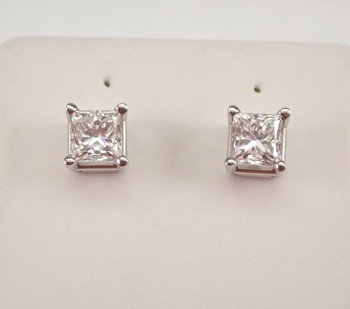 Princess cut diamond earrings screw back deals