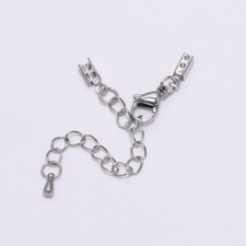 5pcs Cord Clips End Caps with Chain Leather Cord Connectors for Jewelry Making