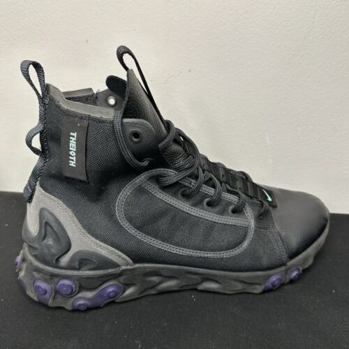 Nike React Ianga Triple Black 2019 - AV5555-002 Men’s Size 10.5 - EXCELLENT - Picture 3 of 10
