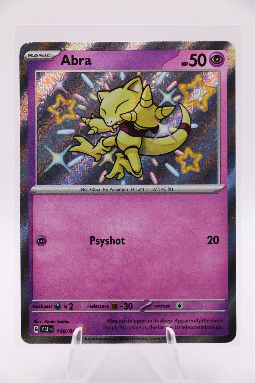 Abra - 148/091 Baby Shiny Rare Paldean Fates Pokemon Card - NM/MINT