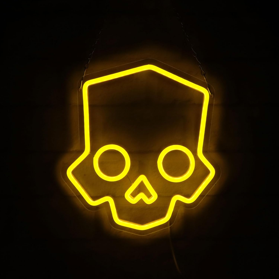 Skull Neon Sign Hell Hero Diver Neon Lights for Game Room Decor, Man