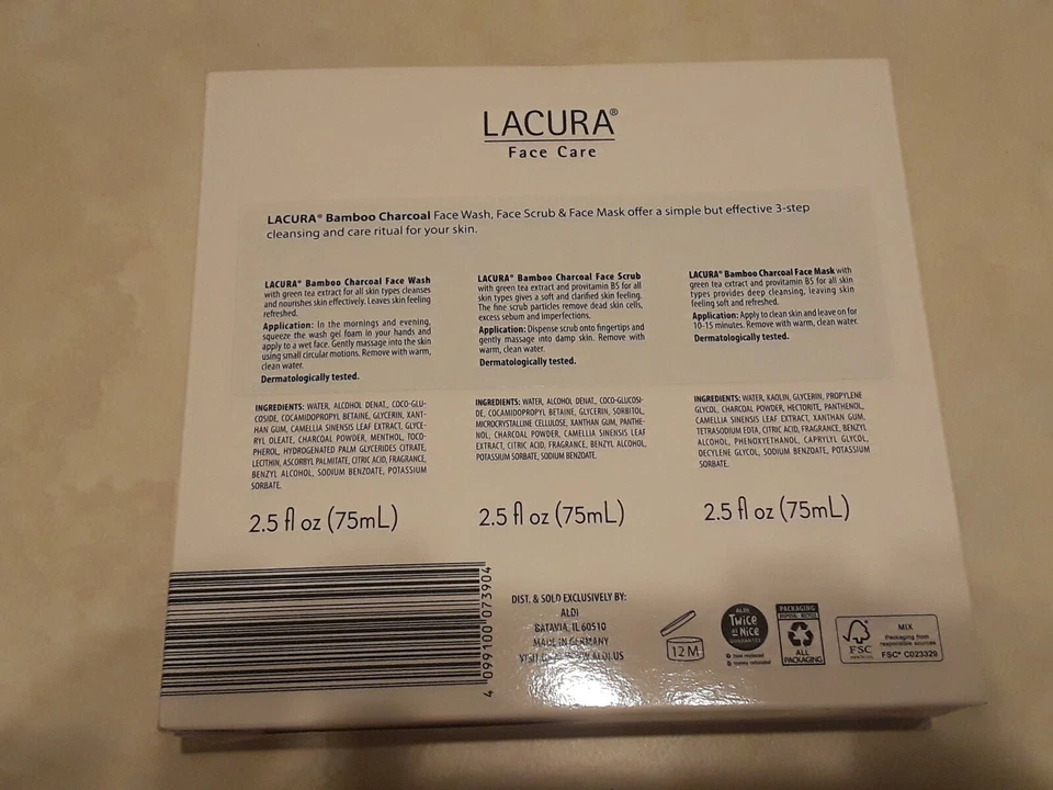 Kit de cuidado facial Lacura. Lavado facial, exfoliante y mascarilla a carbón. Para piel limpia profunda Foto 2 de 4