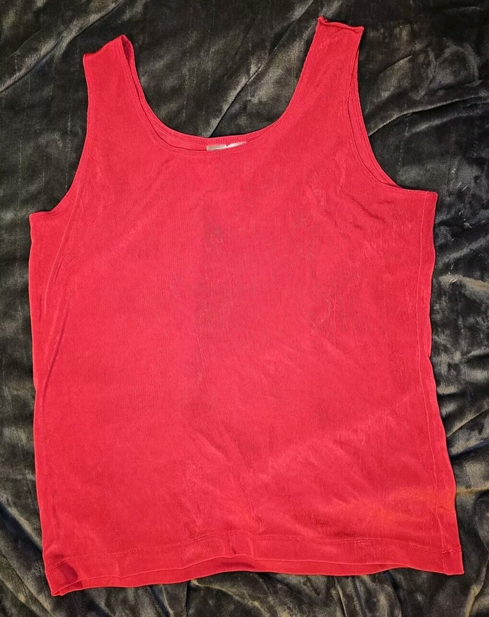 Chicos Womens Tank Top Size Large (2) Dark Red Acetate Spandex