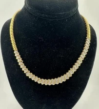 BR SUN Rhinestone & Gold-Plated Necklace