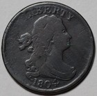 New Listing1804 Draped Bust Half Cent - Weak Spiked Chin - Us 1/2c Copper Coin