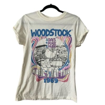 Rare Woodstock Festival 1969 Reprint White T shirt Men Women Unisex NH19971