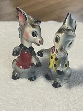 Artmark Originals Vintage Dancing Donkeys Salt Pepper Shakers Ceramic