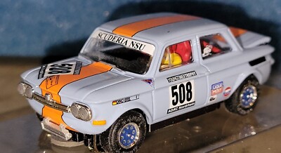 Bauer NSU 1300 TT CUP D ELTEL GULF #508 HO Slot Car Tfx T-Jet Chassis New NIB