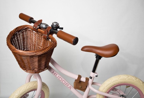 Laufrad Hudora Retro rosa 3+ 12 Zoll +Lenkradkorb +Standfuß +Satteltasche 10428 - Bild 3 von 6