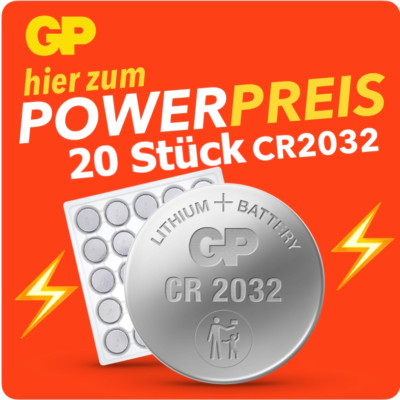 GP Battery | Lithium Knopfzelle Knopfbatterie | Bulkware | CR2032 | 20 Batterien