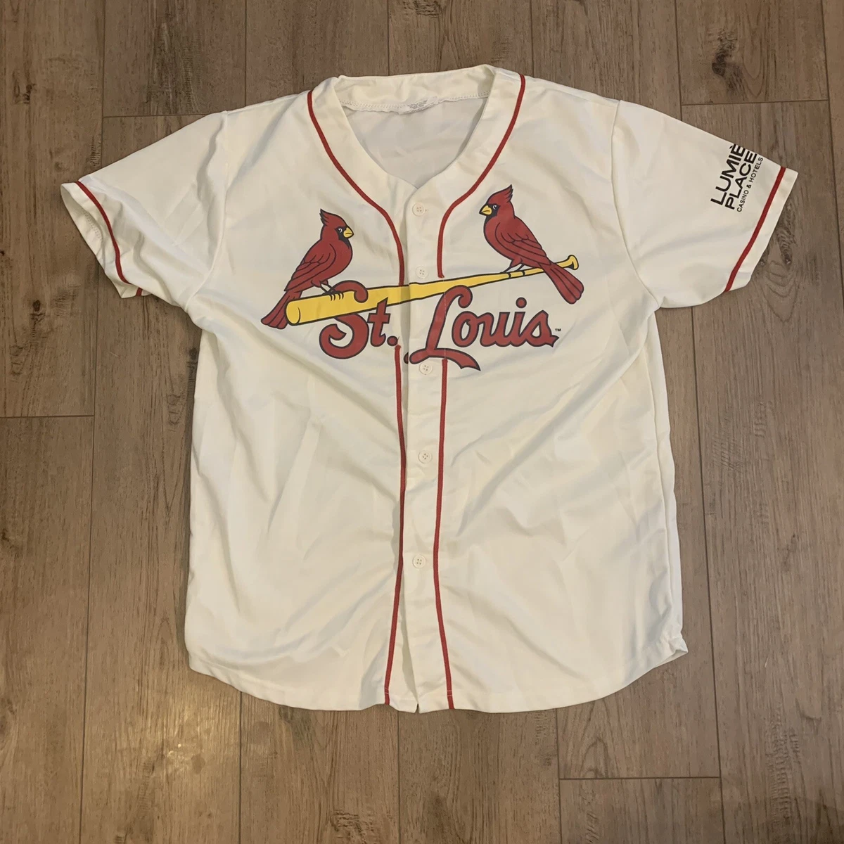 St Louis Cardinals throw back retro jersey size XL cream SGA