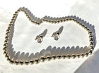 Set 60s Necklace Earrings Vintage 23” Silver Tone Strand Ball Bead Korea Pat. — photo 4