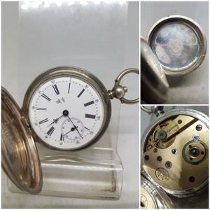 Mint antique silver full hunter for Chinese market pocket watch c1900 W/O re1607
