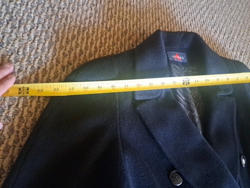 ALORNA, Super Fina Forstmann, Women's Wool Long Coat Black See Pics For Size - Picture 13 of 14