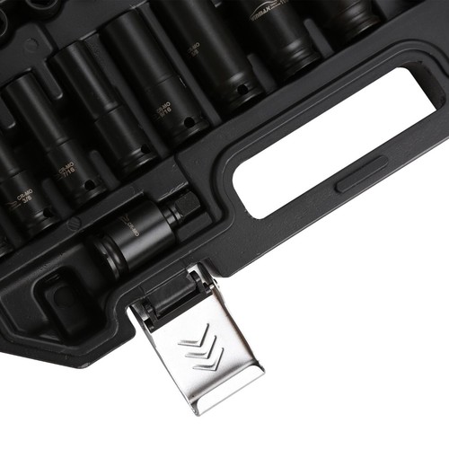 3/8" Drive 6 Point SAE & Metric Standard and Deep Socket Set With 3" Extension - Picture 4 of 5
