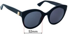 SFx Replacement Sunglass Lenses fits Gucci GG0028S - 52mm Wide