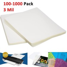 9" x 11.5" Clear Thermal Laminating Pouches Letter Size Laminator Sheets 3 Mil