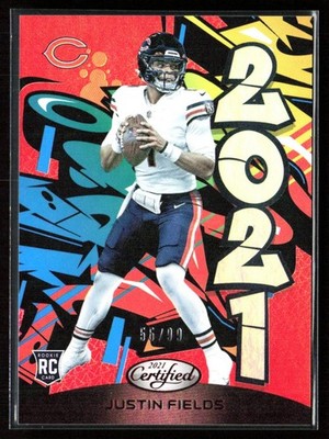 Justin Fields 2021 Panini Certified Red Mirror Rookie RC /99 #2021-19 Chicago