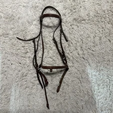 Brown Leather Full Size English Horseback Riding Snaffle Bridle