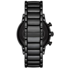 Emporio Armani Mens Watch 38mm Black Ceramic Bracelet AR-1496 New Battery 6.5\