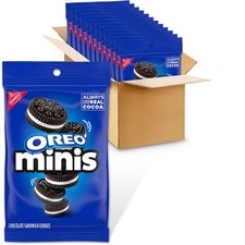 OREO Minis Chocolate Sandwich Cookies, 12-3 oz 3 Ounce Pack of 12 , brown