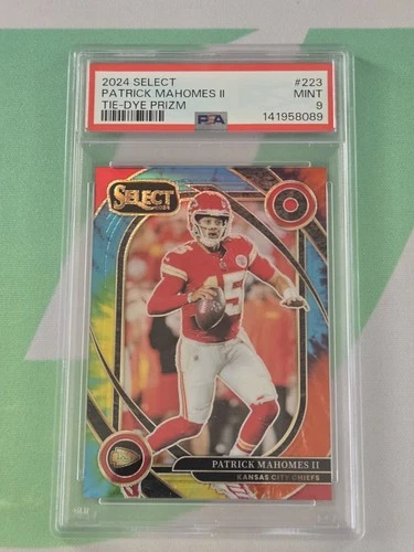 Patrick Mahomes II 2024 Panini Select #223 Tie Dye Prizm 10/25, PSA 9!