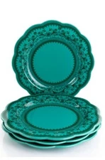 GIBSON ELITE MEDALLION DINNER PLATE SET 4 PIECE