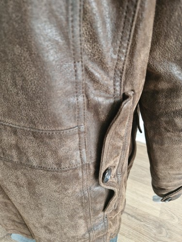 M&S Moon Tweed, Leder dunkelbraun Herren Mantel. UK groß. - Bild 7 von 19