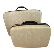 Samsonite Luggage 2 Vintage Mottled White Medium Weekender Hard Sided w Keys