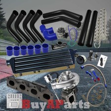 Turboturbocharger Cast Manifold Diy Black Blue Kit For 90-93 Mazda Miata 1.6l