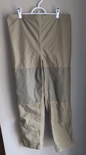 Cabelas Rain Pants Men's Large Tan Gore-Tex Ankle Zip Waterproof Outdoors "EUC"