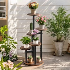6 Tiered Tall Plant Stand Indoor Wood Plant Shelf Corner Display Rack Pot Holder
