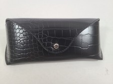 Ralph Lauren Eyeglass Sunglasses Case Black Leather Felt Lining