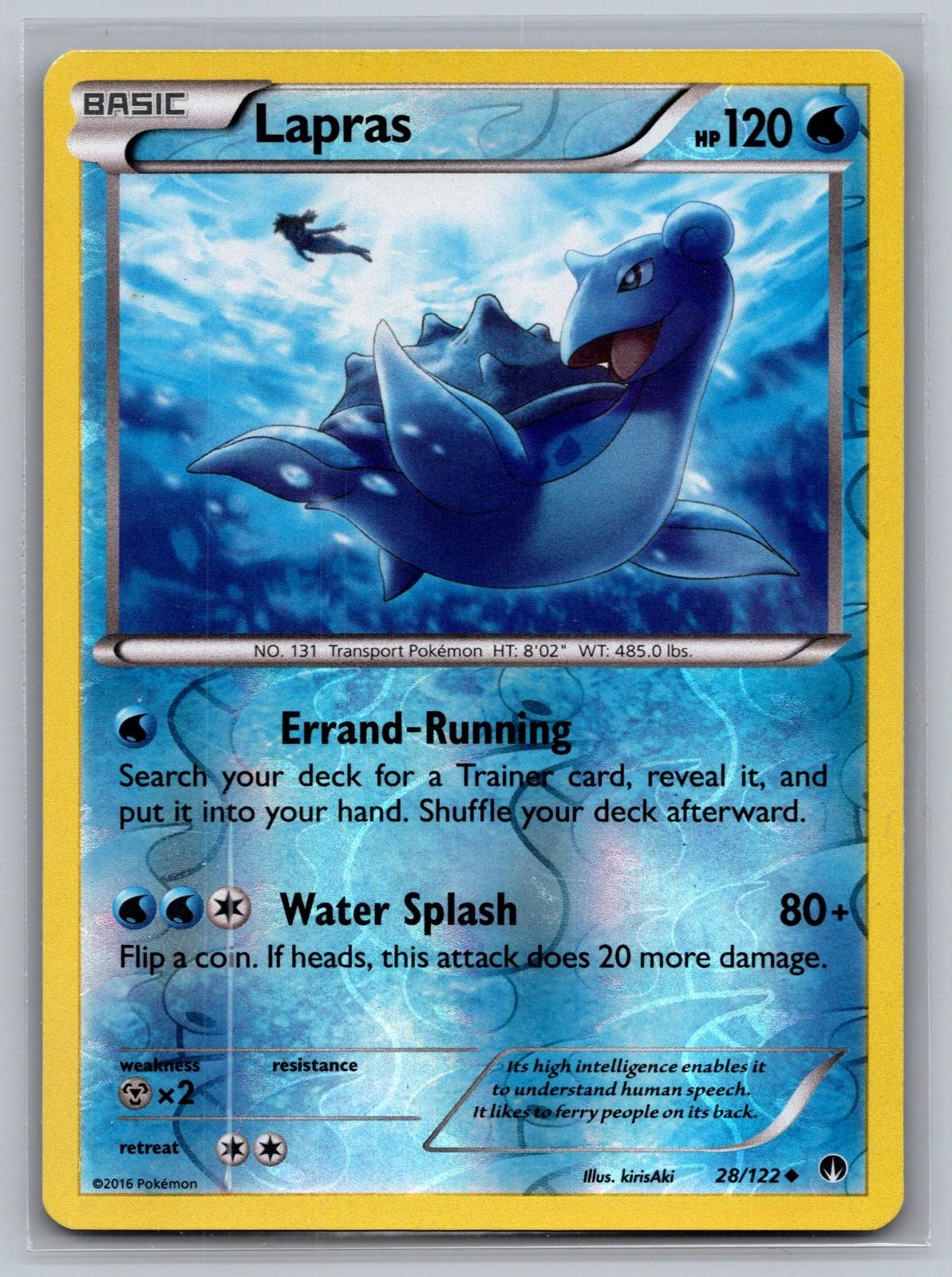 Lapras 28/122 Uncommon BREAKpoint Pokemon Reverse Holo Lightly Played