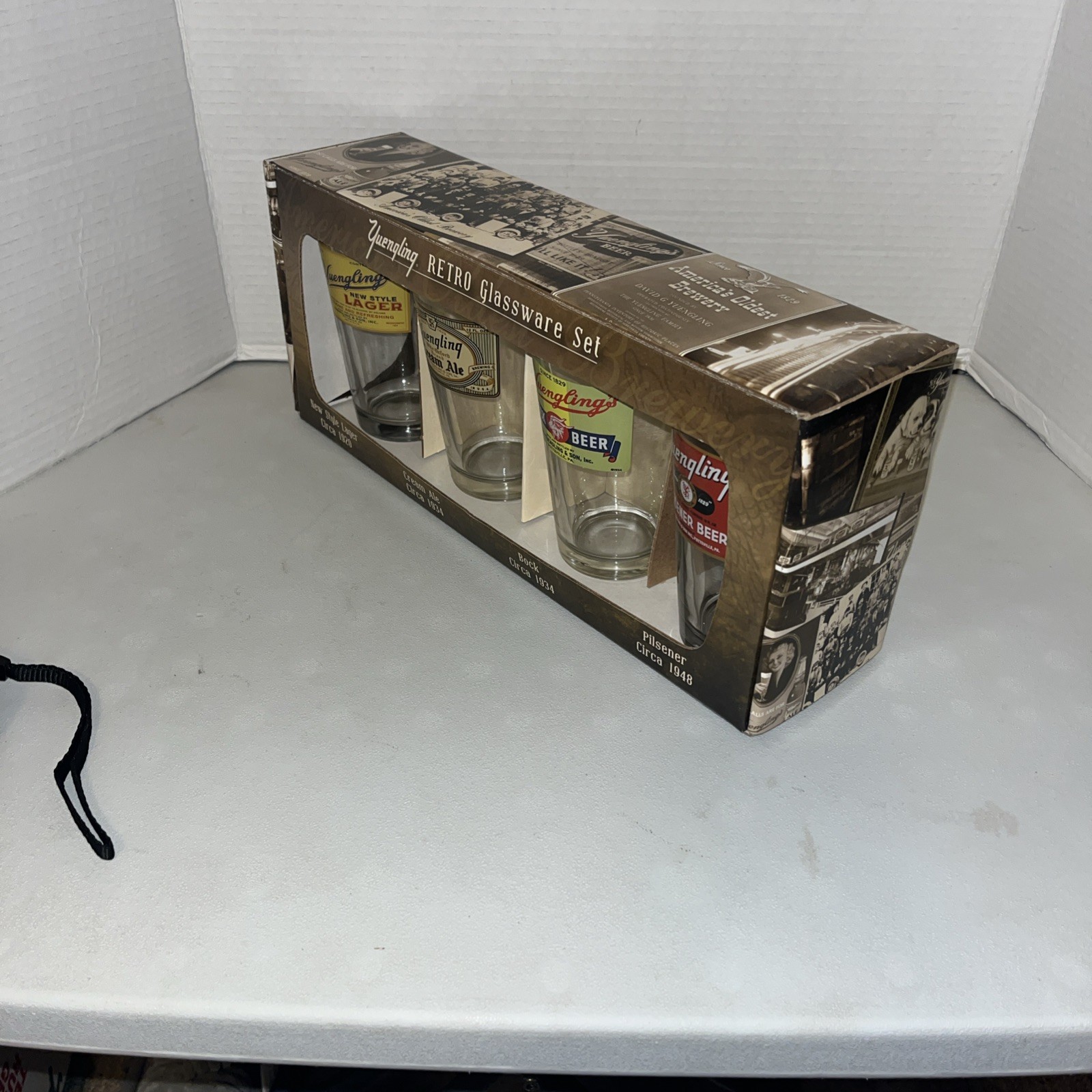 Yuengling RETRO 16 oz Glassware Set - Lager, Ale, Bock, Pilsener 1920-1948 NEW