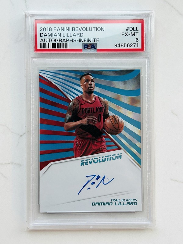 2018-19 Panini Revolution Damian Lillard Auto PSA 6 Infinite /25 Autographs